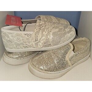 Lot Of 2 JOSINY Girls Shoes Sparkle Casual Canvas Sneakers Size 12